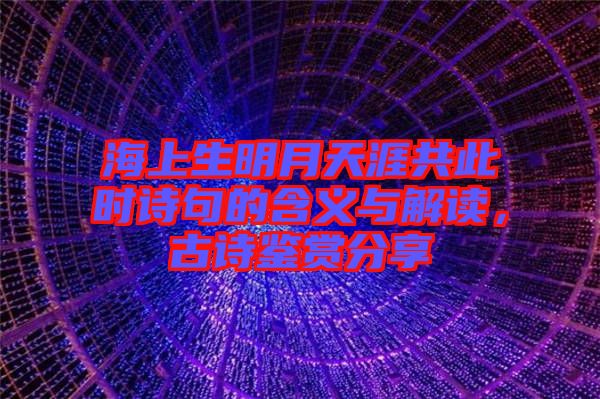 海上生明月天涯共此時詩句的含義與解讀，古詩鑒賞分享