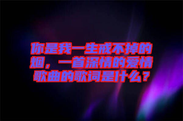 你是我一生戒不掉的煙，一首深情的愛情歌曲的歌詞是什么？