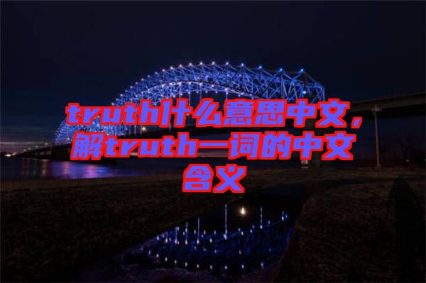 truth什么意思中文，解truth一詞的中文含義