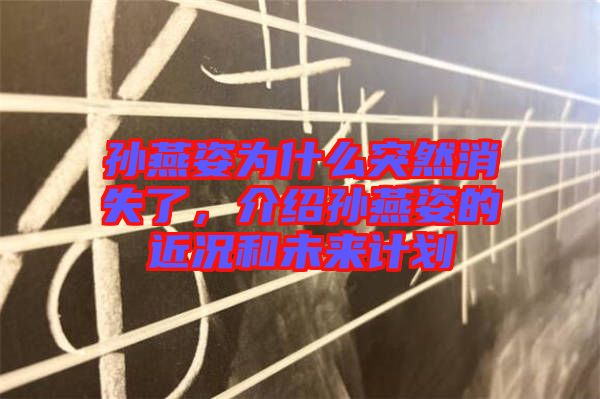 孫燕姿為什么突然消失了，介紹孫燕姿的近況和未來計劃