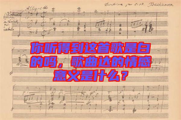 你聽得到這首歌是白的嗎，歌曲達的情感意義是什么？