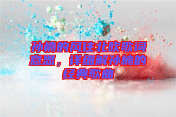 孫楠的風往北吹歌詞意思，詳細解孫楠的經典歌曲