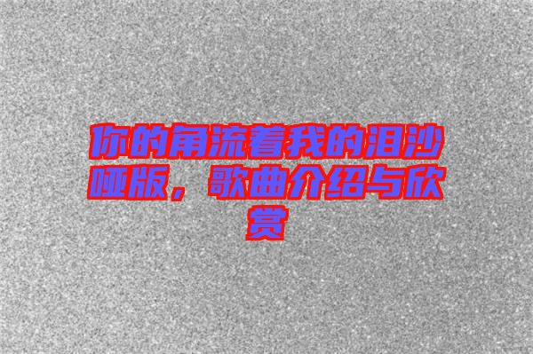 你的角流著我的淚沙啞版，歌曲介紹與欣賞