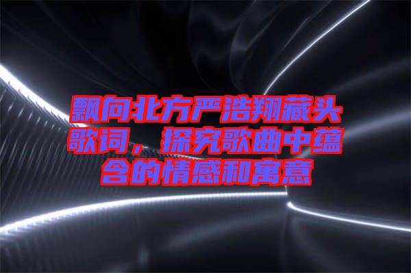 飄向北方嚴(yán)浩翔藏頭歌詞，探究歌曲中蘊含的情感和寓意