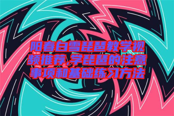 陽春白雪琵琶教學視頻推薦,學琵琶的注意事項和基礎練習方法